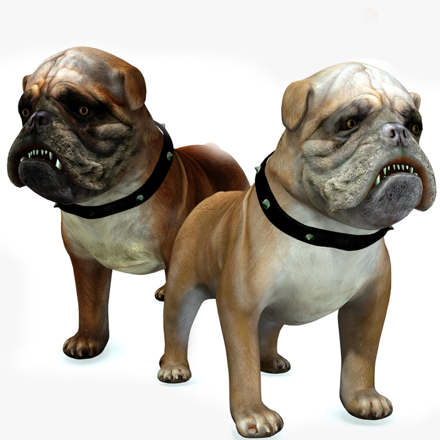 DOG BULLDOG 2 DOG 3D-Modell .c4d .max .obj .3ds .fbx .stl .blend 
