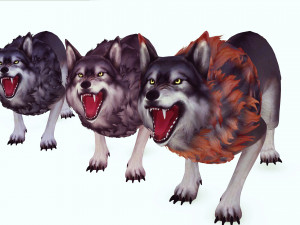 WOLVES PACK 5 characters ANIMATED 3D Модель
