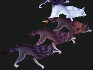 WOLVES PACK 5 characters ANIMATED 3D Модель
