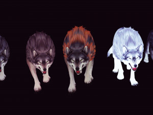 WOLVES PACK 5 characters ANIMATED 3D Модель