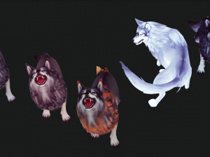 WOLVES PACK 5 characters ANIMATED 3D Модель