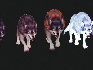 WOLVES PACK 5 characters ANIMATED 3D Модель