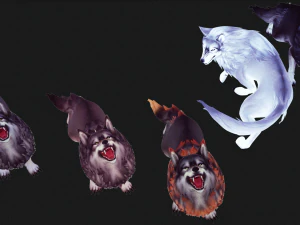 WOLVES PACK 5 characters ANIMATED 3D Model