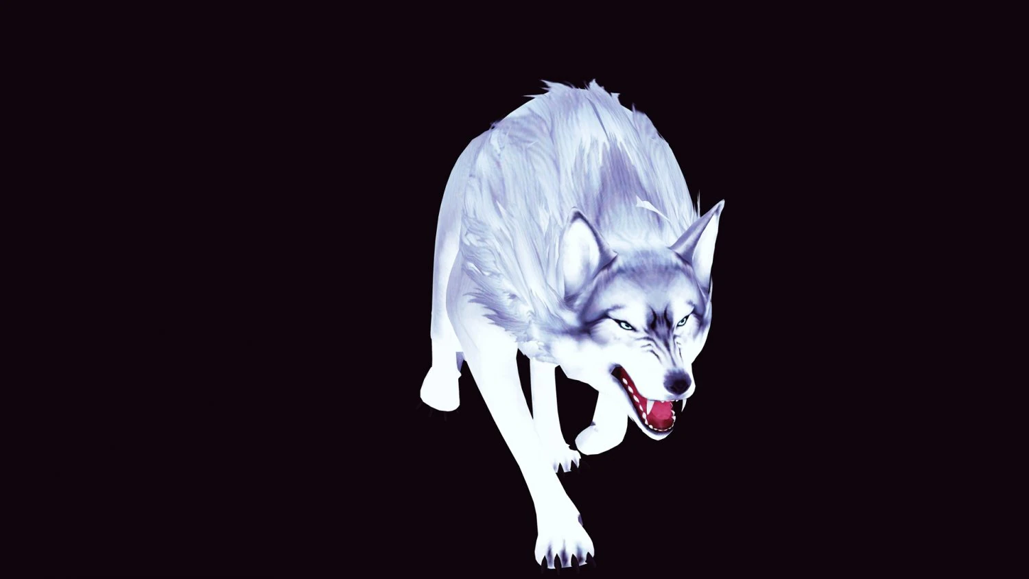 WHITE WOLF ANIMATED DOG WOLF 3D DOG 3D Model .c4d .max .obj .3ds .fbx .stl .blend 