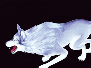 WHITE WOLF ANIMATED DOG WOLF 3D DOG 3D Model