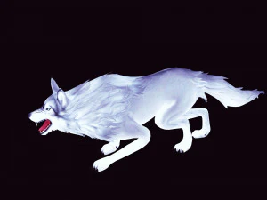 WHITE WOLF ANIMATED DOG WOLF 3D DOG 3D Model