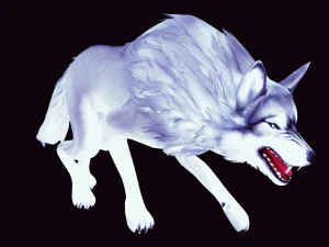 WHITE WOLF ANIMATED DOG WOLF 3D DOG 3D Model