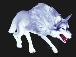 WHITE WOLF ANIMATED DOG WOLF 3D DOG 3D Model
