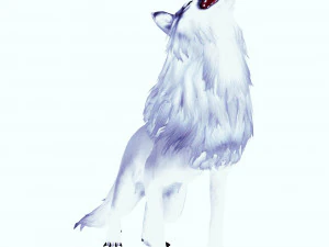 WHITE WOLF ANIMATED DOG WOLF 3D DOG 3D Model