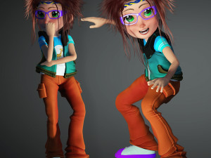 CARTOON GIRL KID CHILD GIRL 3D Model
