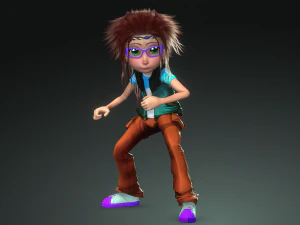 CARTOON GIRL KID CHILD GIRL 3D Model