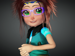 CARTOON GIRL KID CHILD GIRL 3D Model