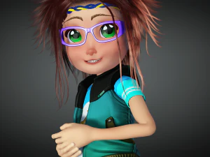 CARTOON GIRL KID CHILD GIRL 3D Model