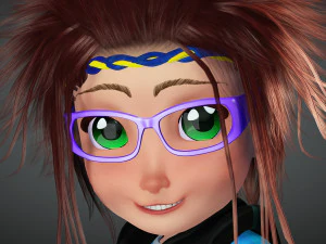 CARTOON GIRL KID CHILD GIRL 3D Model