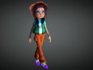 CARTOON GIRL KID CHILD GIRL 3D Model