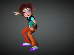 CARTOON GIRL KID CHILD GIRL 3D Model