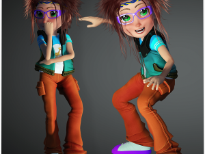 CARTOON GIRL KID CHILD GIRL 3D Model