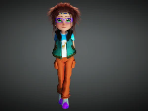 CARTOON GIRL KID CHILD GIRL 3D Model