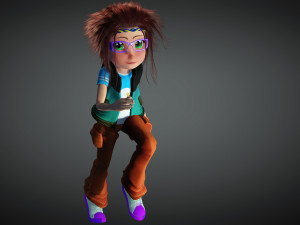 CARTOON GIRL KID CHILD GIRL 3D Model