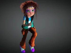 CARTOON GIRL KID CHILD GIRL 3D Model