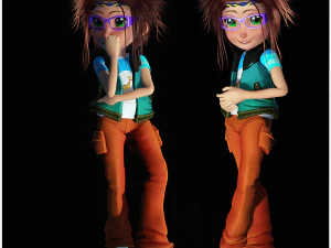 CARTOON GIRL KID CHILD GIRL 3D Model