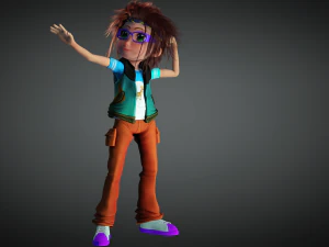 CARTOON GIRL KID CHILD GIRL 3D Model