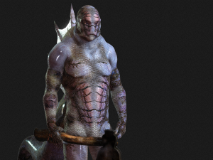 WATER MONSTER - AXE EVIL - 3D MODEL AQUAMAN MONSTER EVIL Modello 3D