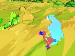 KIDS CARTOONS 3D - OSTRICH - BEAR - CAT - 2D PAINTED to 3D Modèle 3D