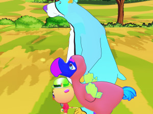 KIDS CARTOONS 3D - OSTRICH - BEAR - CAT - 2D PAINTED to 3D Modèle 3D