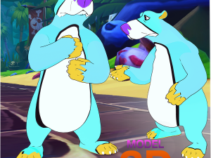 BEAR 3D KIDS CHIDL Cartoon 2D ASPECT 3D Модель