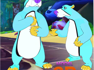 ORSO 3D BAMBINI BAMBINO Cartoon 2D ASPETTO Modello 3D