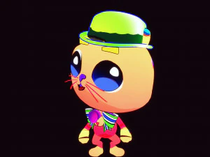 GATO 3D CRIAN&Ccedil;AS CHIDL GATO ASPECTO 2D Modelo 3D