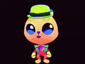 GATO 3D CRIAN&Ccedil;AS CHIDL GATO ASPECTO 2D Modelo 3D