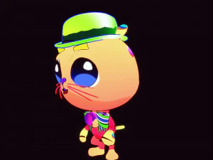 GATO 3D CRIAN&Ccedil;AS CHIDL GATO ASPECTO 2D Modelo 3D