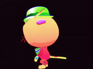 GATO 3D CRIAN&Ccedil;AS CHIDL GATO ASPECTO 2D Modelo 3D