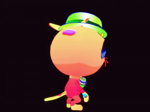 GATO 3D CRIAN&Ccedil;AS CHIDL GATO ASPECTO 2D Modelo 3D