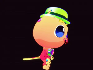 GATO 3D CRIAN&Ccedil;AS CHIDL GATO ASPECTO 2D Modelo 3D