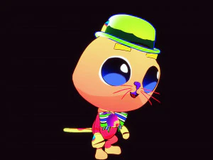 GATO 3D CRIAN&Ccedil;AS CHIDL GATO ASPECTO 2D Modelo 3D