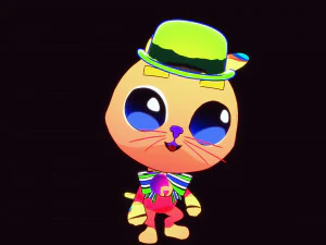 GATO 3D CRIAN&Ccedil;AS CHIDL GATO ASPECTO 2D Modelo 3D