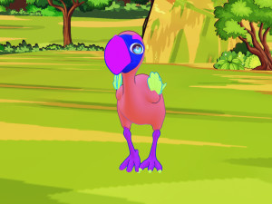 OSTRICH 3D CARTOON OSTRICH 2D ASPECT 3D Model