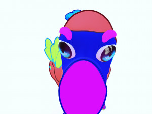 OSTRICH 3D CARTOON OSTRICH 2D ASPECT 3D Model