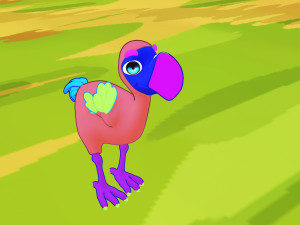 OSTRICH 3D CARTOON OSTRICH 2D ASPECT 3D Model