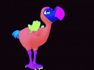 OSTRICH 3D CARTOON OSTRICH 2D ASPECT 3D Model