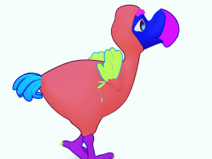 OSTRICH 3D CARTOON OSTRICH 2D ASPECT 3D Model