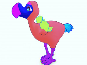 OSTRICH 3D CARTOON OSTRICH 2D ASPECT 3D Model