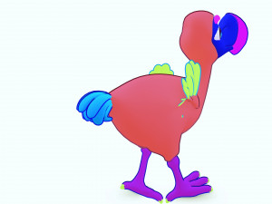 OSTRICH 3D CARTOON OSTRICH 2D ASPECT 3D Model