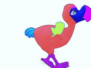 OSTRICH 3D CARTOON OSTRICH 2D ASPECT 3D Model