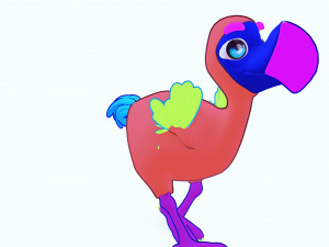OSTRICH 3D CARTOON OSTRICH 2D ASPECT 3D Model