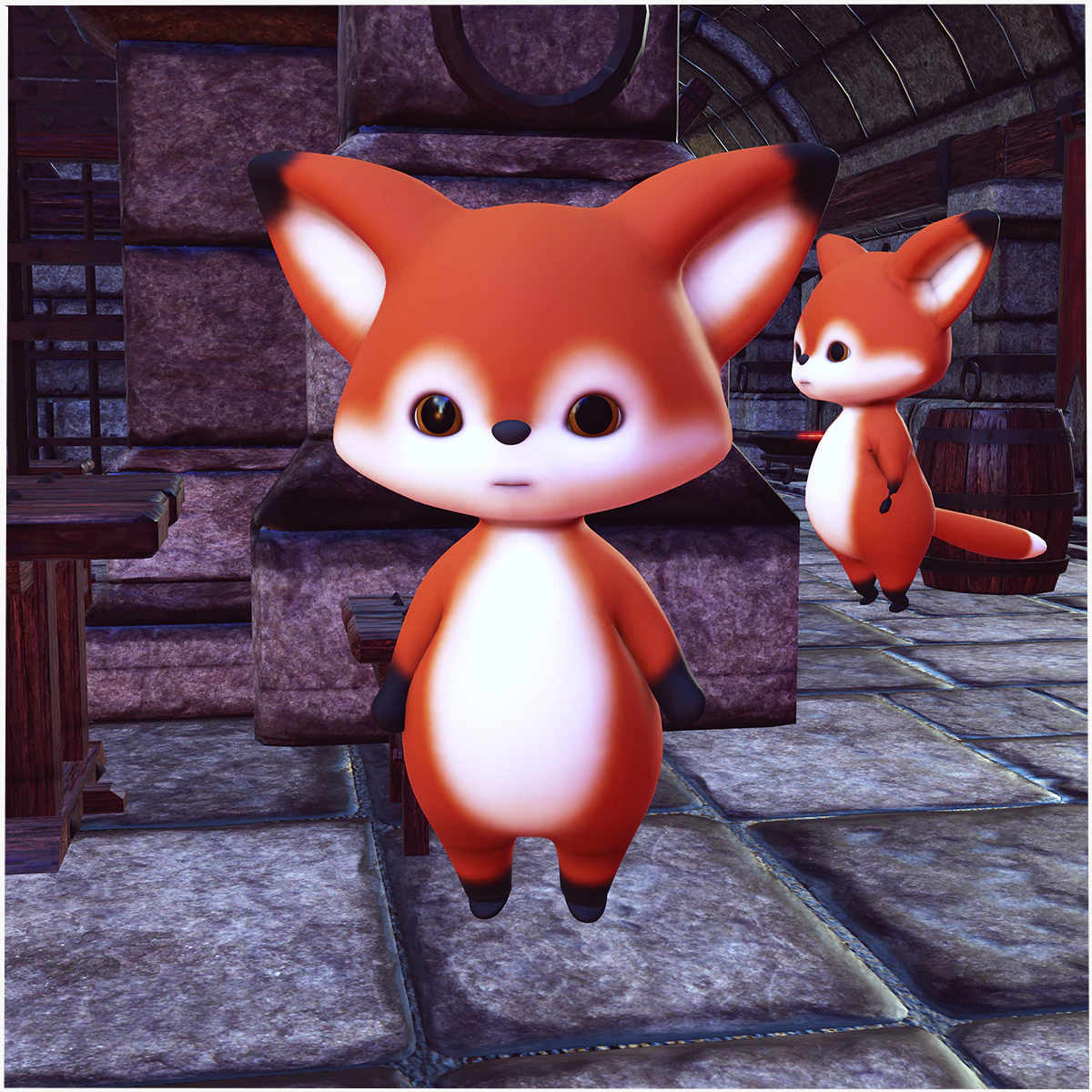 FOX KIDS CARTOON 3D Model .c4d .max .obj .3ds .fbx .stl .blend 