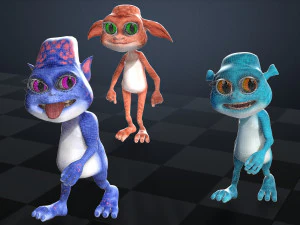 CAT CARTOON PACK FELINE CHILD CAT 3D Model